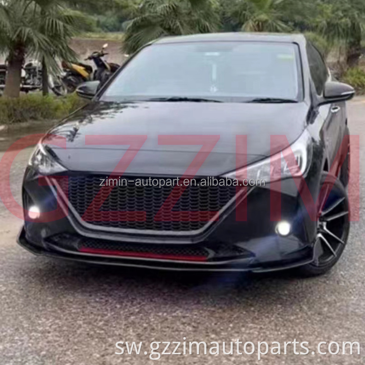 Kitengo cha grille cha mbele cha grille nyeusi ya mbele kwa lafudhi 2022